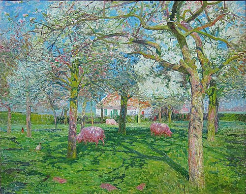 The Orchard in Spring, 1902, Emile Claus