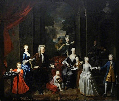 Walter Aston, 4th Lord Aston, His Wife Mary and Their Seven Children., 1725, Richard van Bleeck