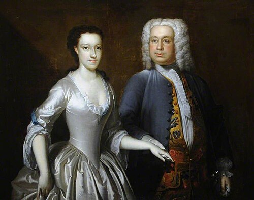 Cuthbert Tunstall (1681–1747), and His Second Wife Elizabeth Heneage (d.1766), 1735, Richard van Bleeck