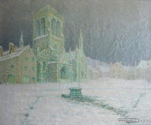 Locronan sous la neige, 1934, Georges Dantu