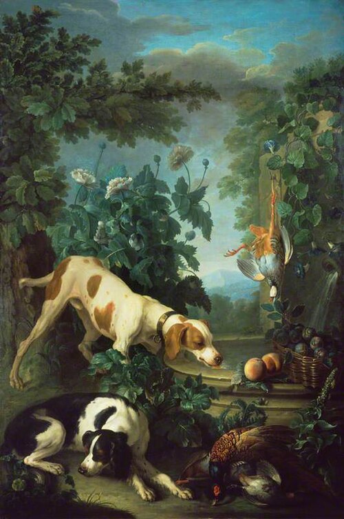 Two Dogs and Dead Game by a Fountain, 1755, Nicolas Desportes