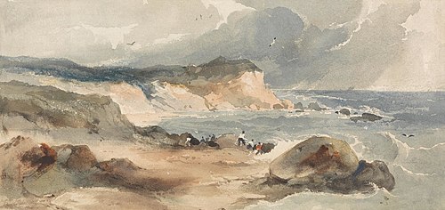Coast Scene with Figures, , Robert Brandard
