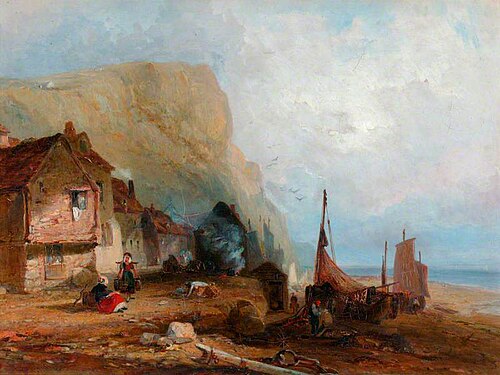 The East Cliff, Hastings, 1834, Robert Brandard