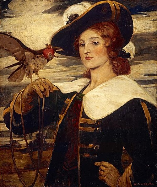 A Girl with a Hawk, 1901, Robert Burns