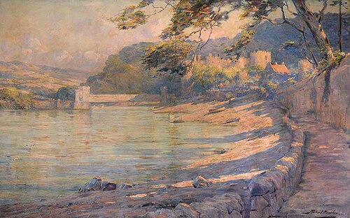 A View of Conway Bridge and Castle, 1900, Robert Fowler