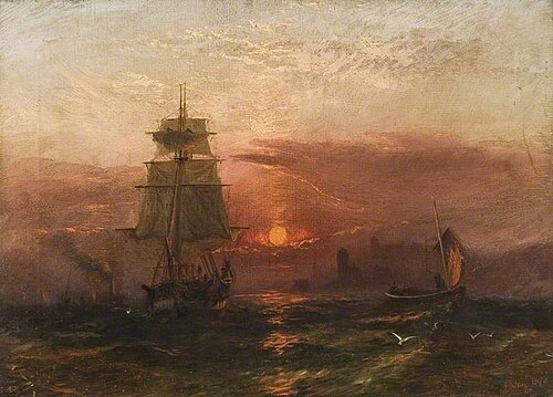 Sunset with Boats, 1872, Robert Jobling
