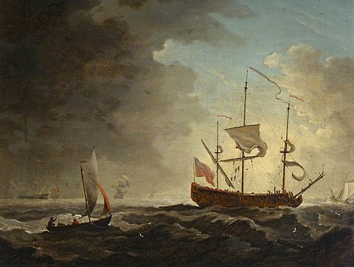 A third-rate getting under way, 1725, Robert Woodcock