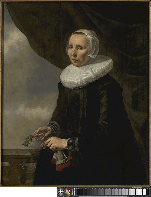 Portret van Aechje Claesdr. Moer (1585-1640), 1636, Caesar van Everdingen