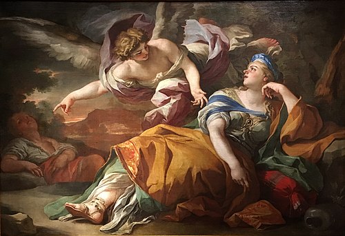 Agar und Ismael in der Wüste getröstet vom Engel, 1690, Francesco Solimena