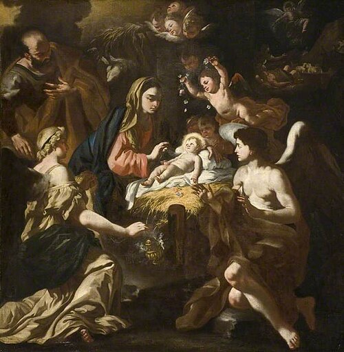 The Nativity with Adoring Angels, 1645, Francesco Solimena