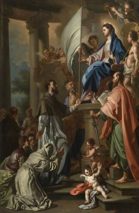 St Bonaventure Receiving from the Virgin the Standard of San Sepolcro, 1720, Francesco Solimena
