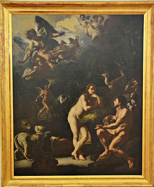 Adam  und  Eva in Eden, , Francesco Solimena