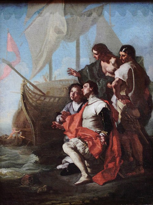 Christophe Colomb arrivant en Amérique, 1715, Francesco Solimena