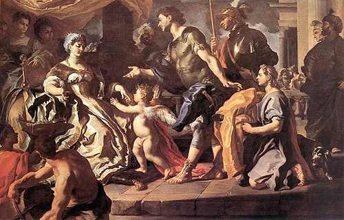 Dido receiving Aeneas and Cupid disguised as Ascanius, 1720, Francesco Solimena
