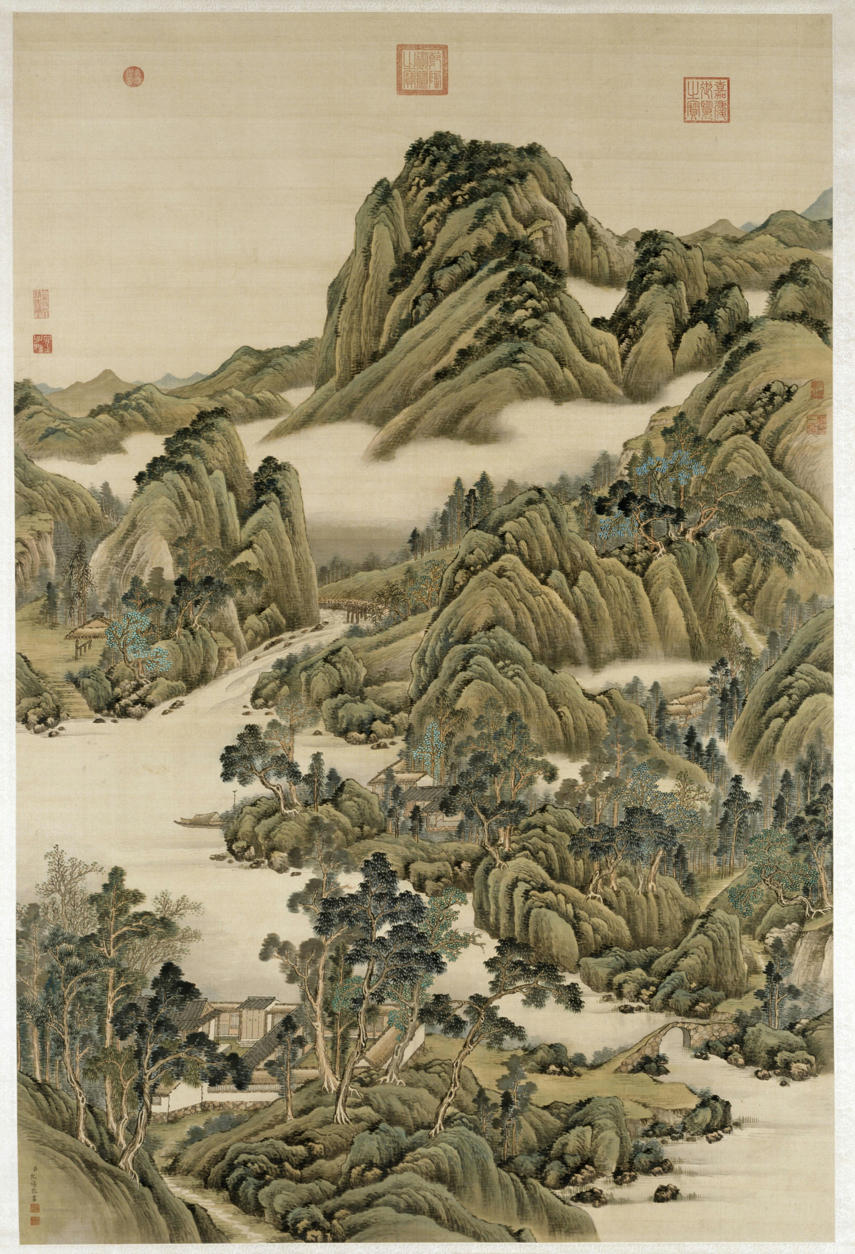 允禧渔庄山舍图轴, , Yunxi