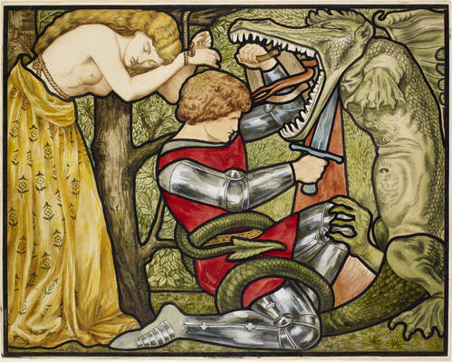 The Story of St George - St George Slaying the Dragon, 1882, Rosa Corder