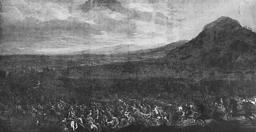 Die Niederlage der Türken bei Mohacs und dem Berg Harsan in Ungarn am 12. August 1687, 1703, Franz Joachim Beich