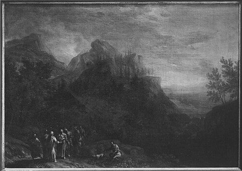 Ideale Gebirgslandschaft mit Christus und Jüngern, 1706, Franz Joachim Beich