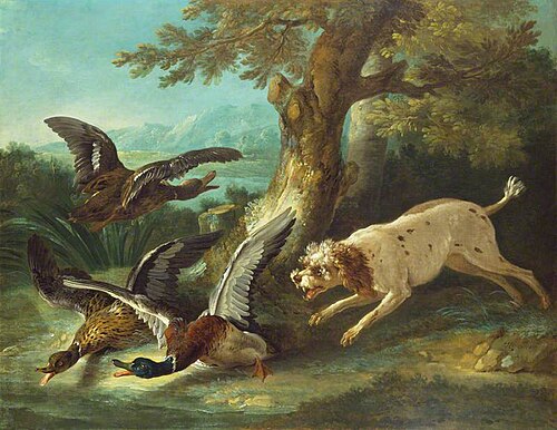 Spaniel Pursuing Ducks, 1748, Jean-Baptiste Oudry