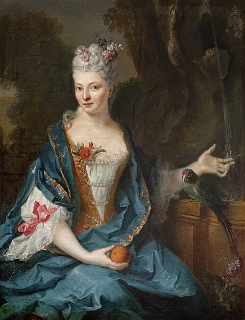 Dame assise dans un jardin, 1713, Jean-Baptiste Oudry