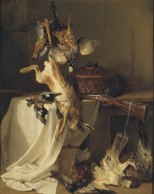 Still Life with a Rifle, Hare and Bird ("Fire"), 1720, Jean-Baptiste Oudry