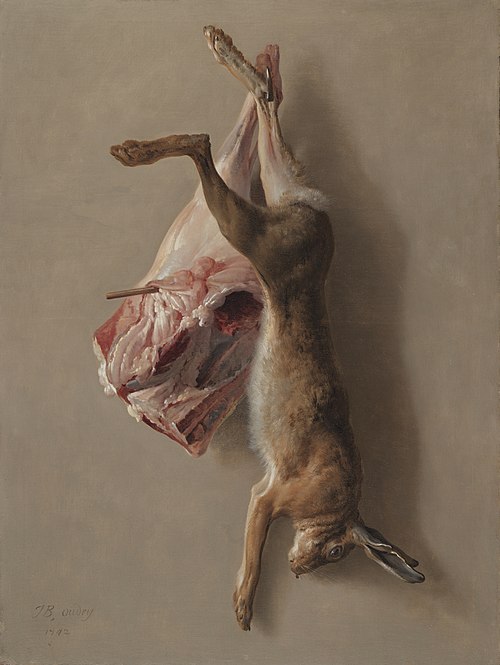 Un lièvre et un gigot de mouton, 1742, Jean-Baptiste Oudry