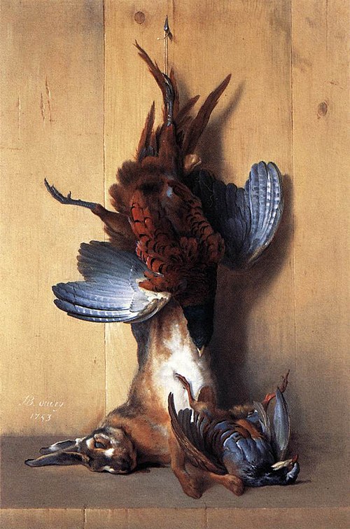 Faisan, lièvre et perdrix rouge, 1753, Jean-Baptiste Oudry