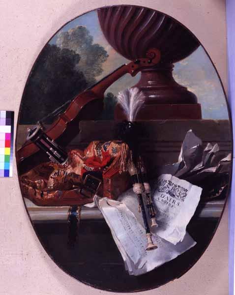 Still Life with Musette and Violin, 1725, Jean-Baptiste Oudry