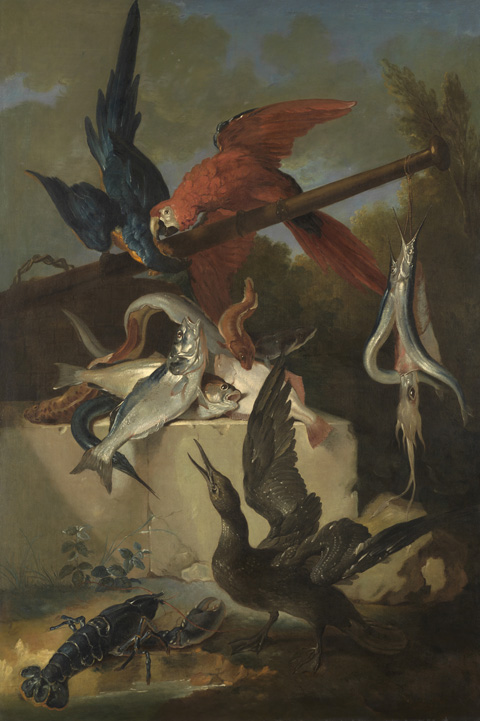 Panneau décoratif avec poissons et oiseaux, 1725, Jean-Baptiste Oudry