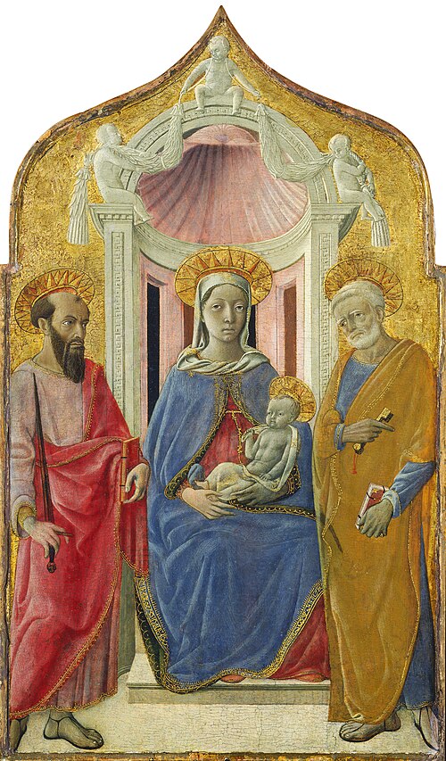 Madonna and Child Enthroned with Saint Peter and Saint Paul, 1430, Domenico di Bartolo