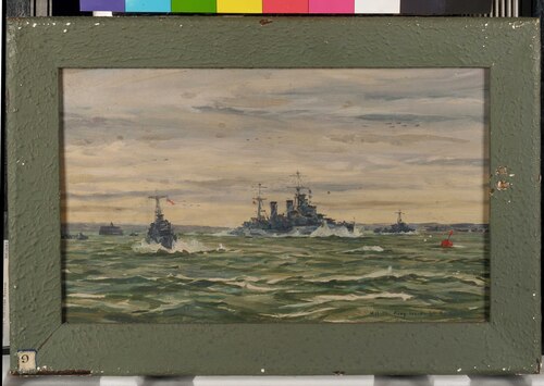 HM The King leaves for Normandy in HMS Arethusa, 16 June 1944, , Rowland Langmaid
