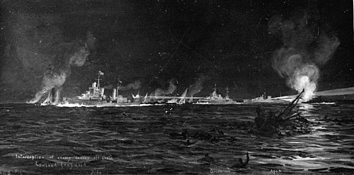 HMS Dido, Ajax and Orion in action off Crete, 21 May 1941, , Rowland Langmaid