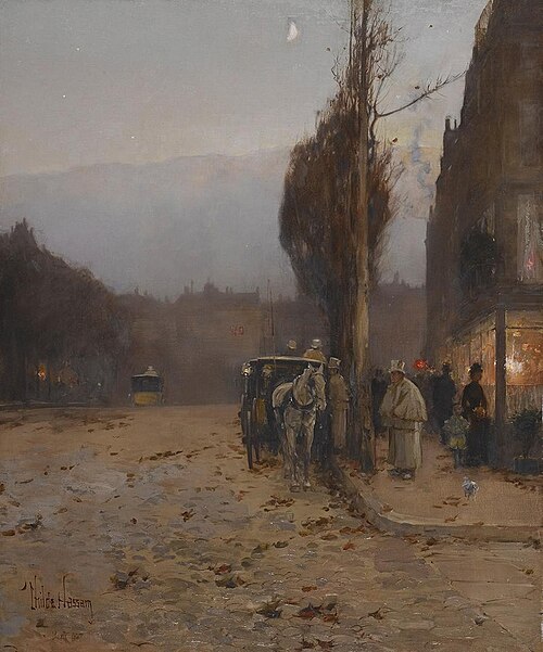 Paris at Twilight, 1887, Childe Hassam
