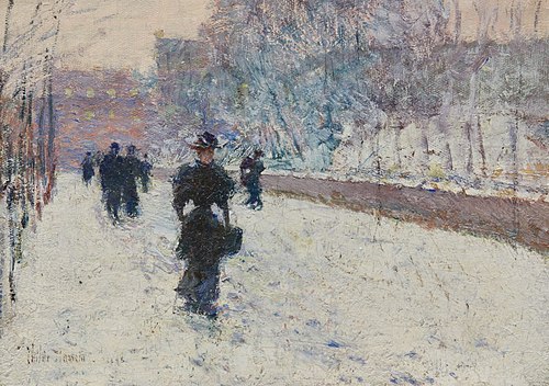 Promenade - Winter, New York, , Childe Hassam