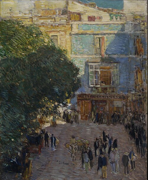 Square at Sevilla, 1910, Childe Hassam