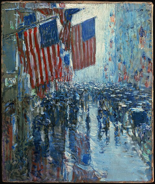 Rainy Day, Fifth Avenue, 1916, Childe Hassam