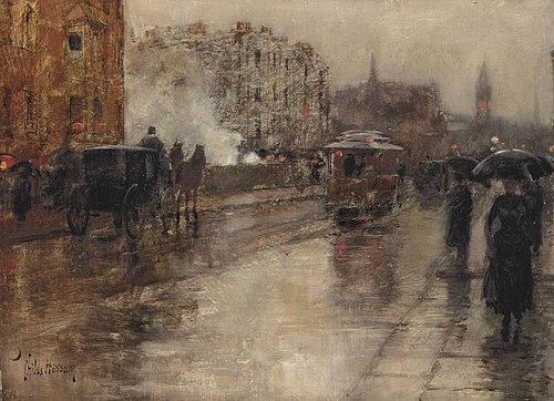 Rainy Day, Boston, 1886, Childe Hassam