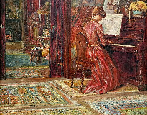 Au piano, 1910, Childe Hassam
