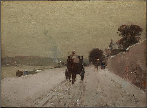 Le Long de la Seine, Hiver, 1887, Childe Hassam