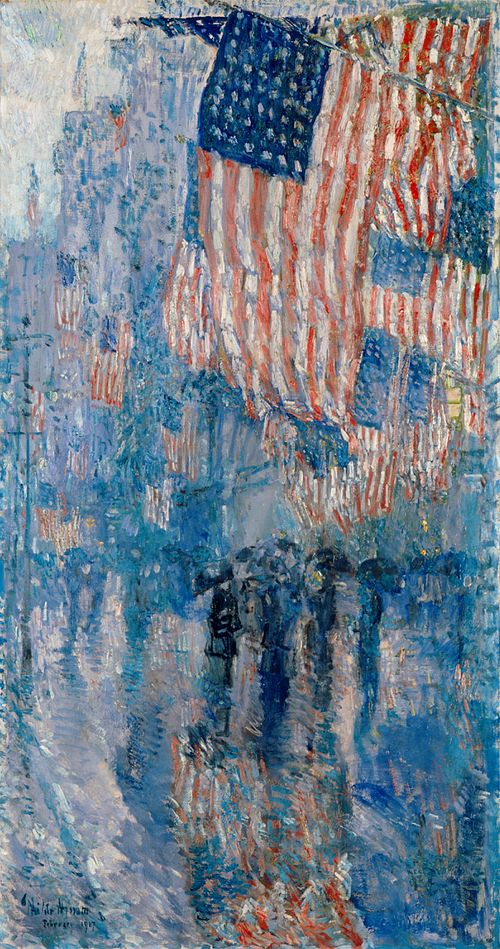 The Avenue in the Rain, 1917, Childe Hassam