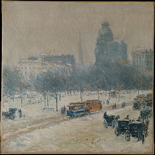 Winter in Union Square, 1890, Childe Hassam