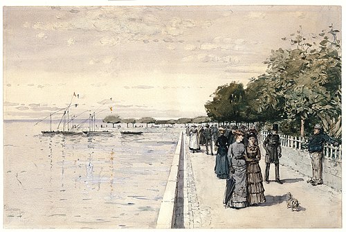 Promenade, 1883, Childe Hassam