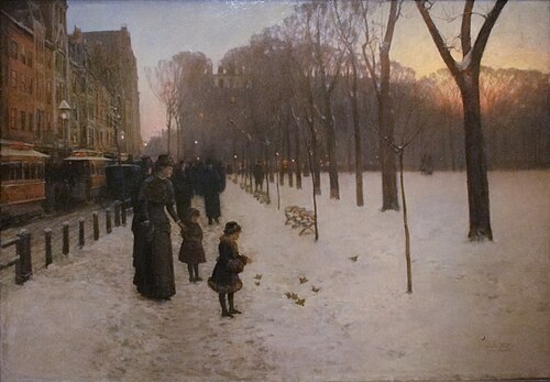 Boston Common at Twilight, 1885, Childe Hassam