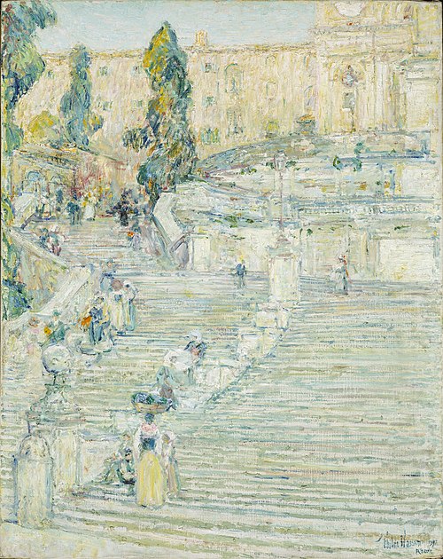 The Spanish Stairs, Rome, 1897, Childe Hassam