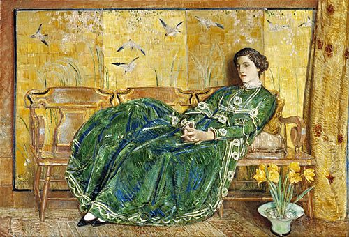 (The Green Gown), 1920, Childe Hassam