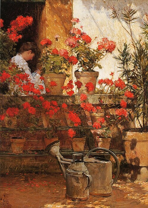 Geraniums, 1888, Childe Hassam