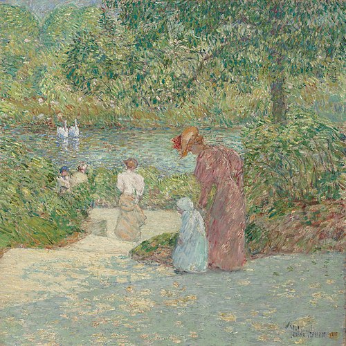 Descending the Steps, Central Park, 1895, Childe Hassam