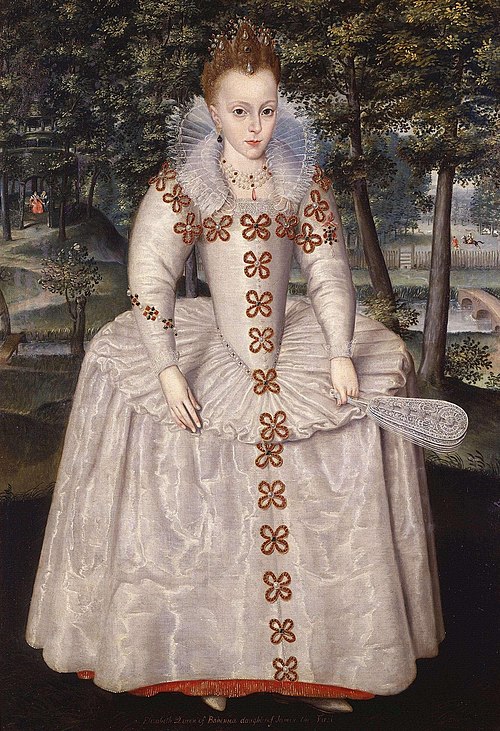 Princess Élisabeth (Élisabeth de Bohême, 'La Reine d'hiver'), 1596-1662, sept ans., 1603, Robert Peake l'Ancien