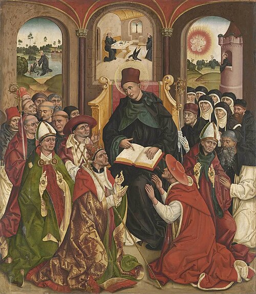 Weihenstephaner Altar: Der hl. Benedikt als Vater des abendländischen Mönchtums Rückseite: Kreuzanna, 1486, Jan Polack