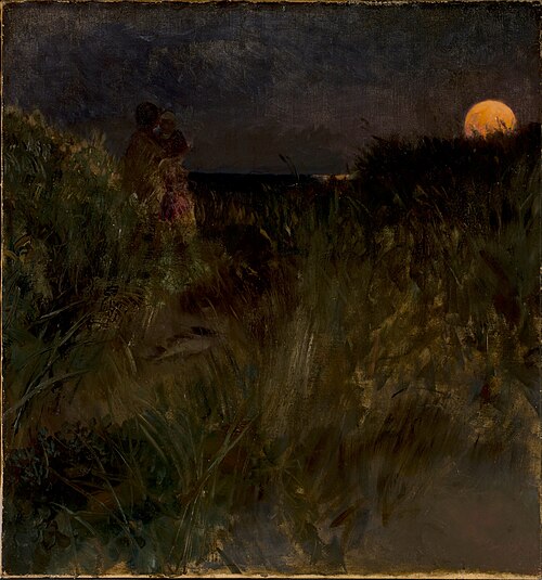 Moonrise over the dunes, 1883, Eilif Peterssen